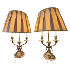 1900’s Set of Neoclassical Style Bronze Table Lamps