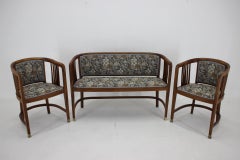 1900s Set of Viennese Secession Sofa and Armachairs in the Style of Josef Maria