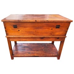 Buffet des années 1900 en sapin toscan antique d'origine:: avec porte ouvrante