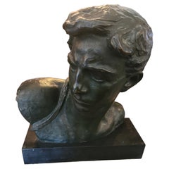 Buste d'homme en bronze signé 1900