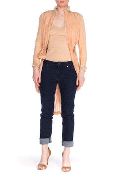 Victorian Blush Pink Silk Hand Pleated Bodice Top With Bustle And Lace Ruffle T