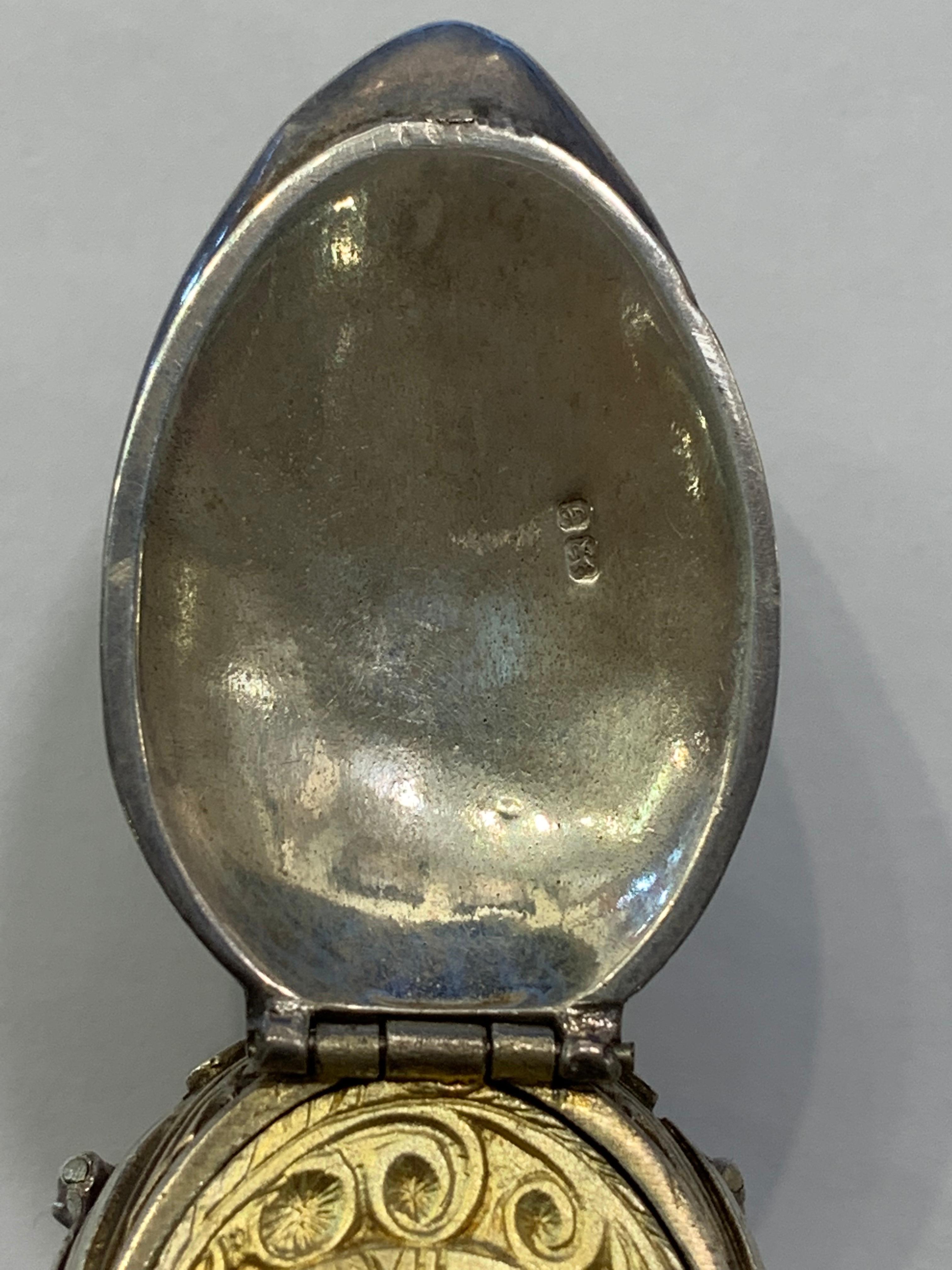 Women's or Men's 1900s Silver English Antique Flower Bud Watch Locket