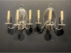 1900s Silver Plated Caldwell Sconces with three lights