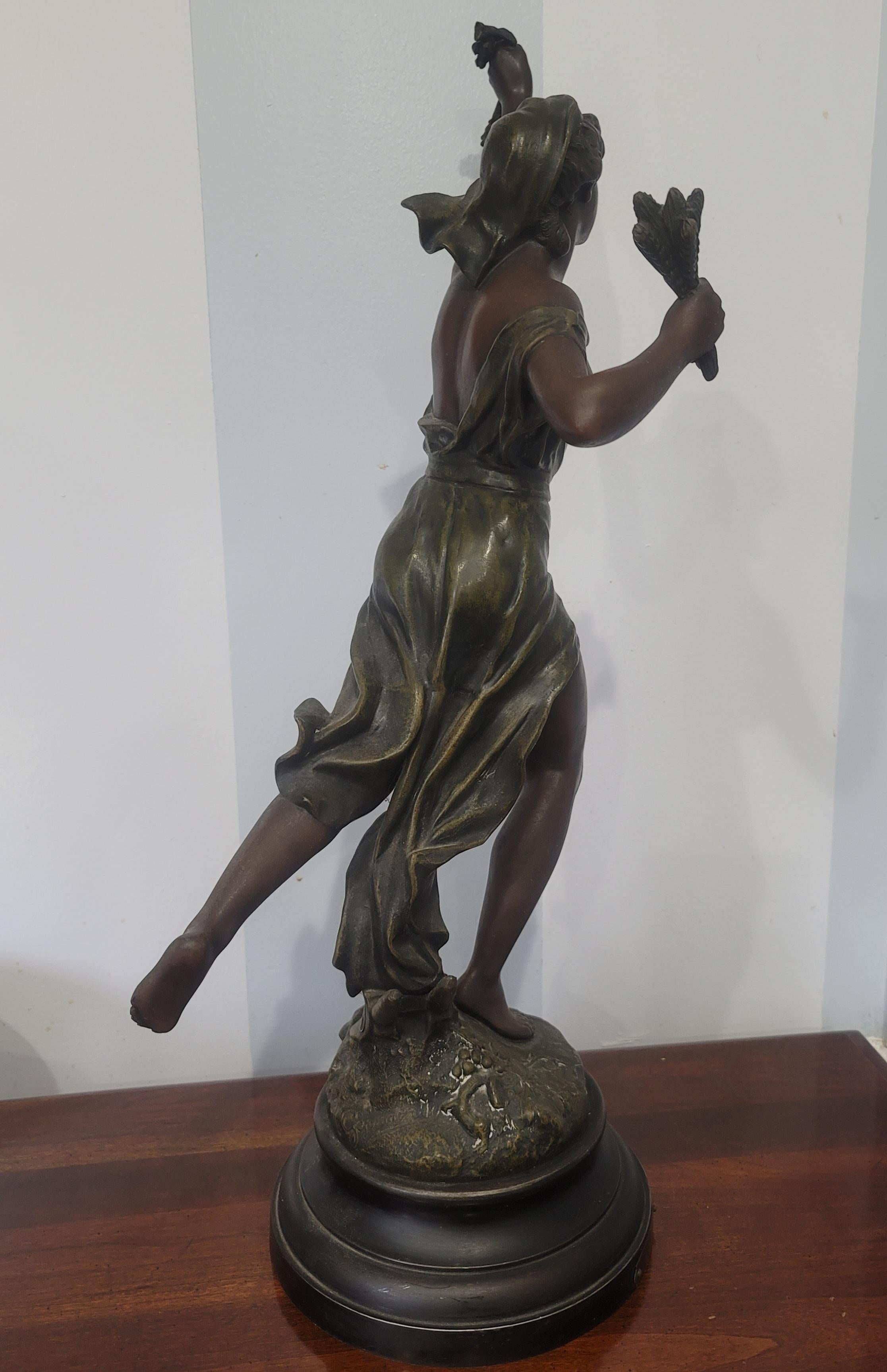 1900s Spelter Joan Of Arc Sculpture by Jean-Baptiste Germain 1