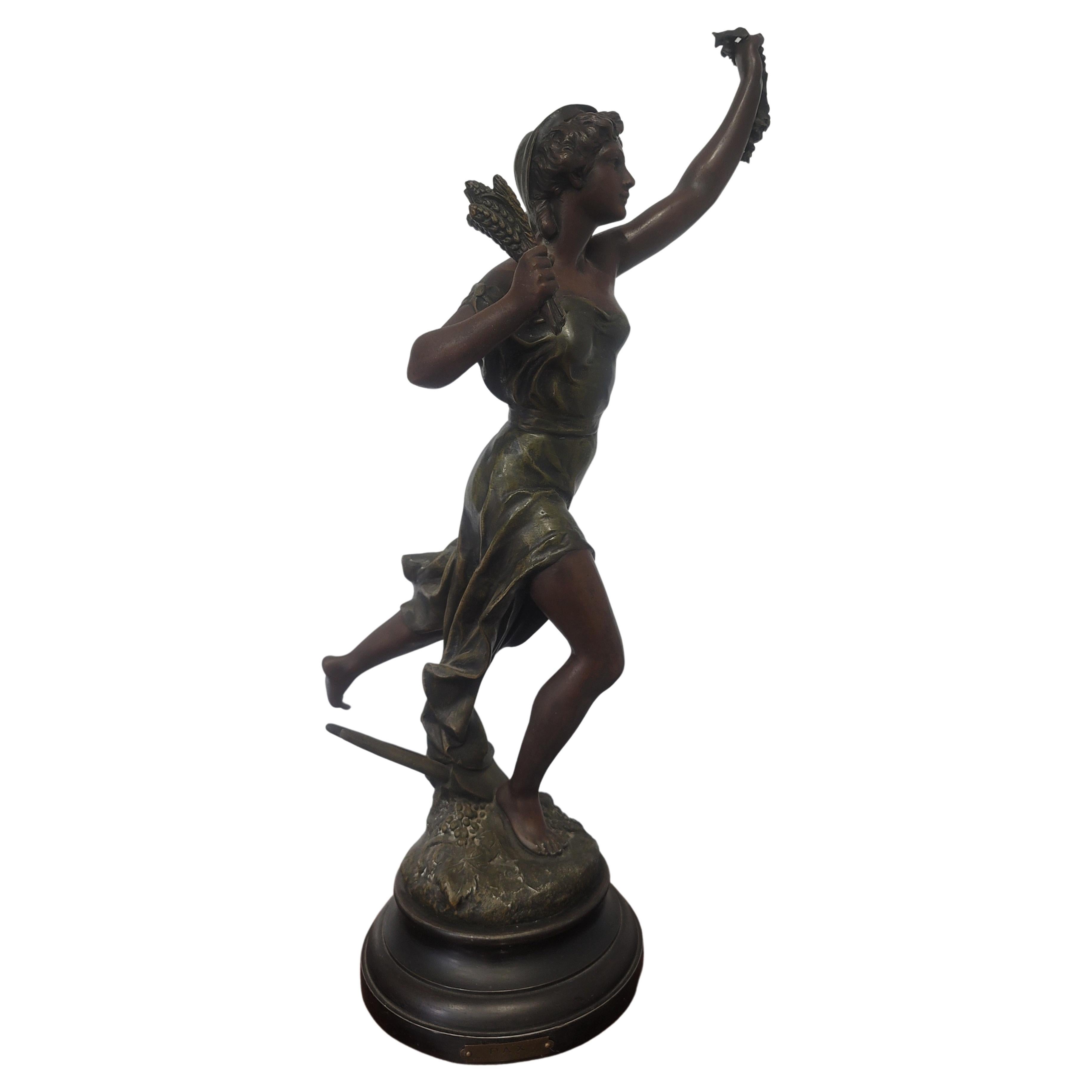 1900s Spelter Joan Of Arc Sculpture by JeanBaptiste Germain at 1stDibs