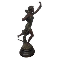 1900er Jahre Joan Of Arc-Skulptur aus Zinn von Jean-Baptiste Germain