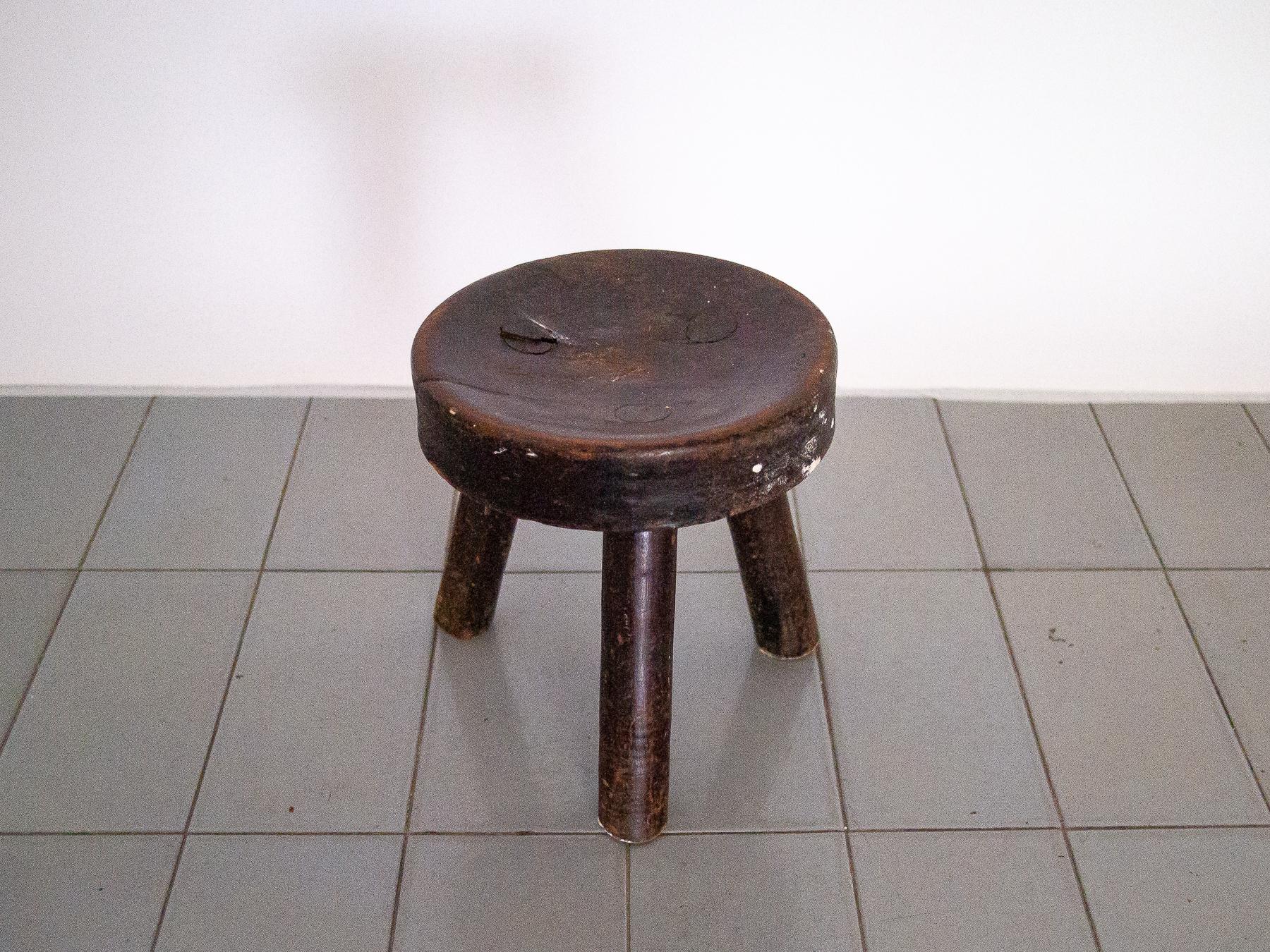20th Century 1900s Stool in Hardwood, Brazilian Rustic Furniture