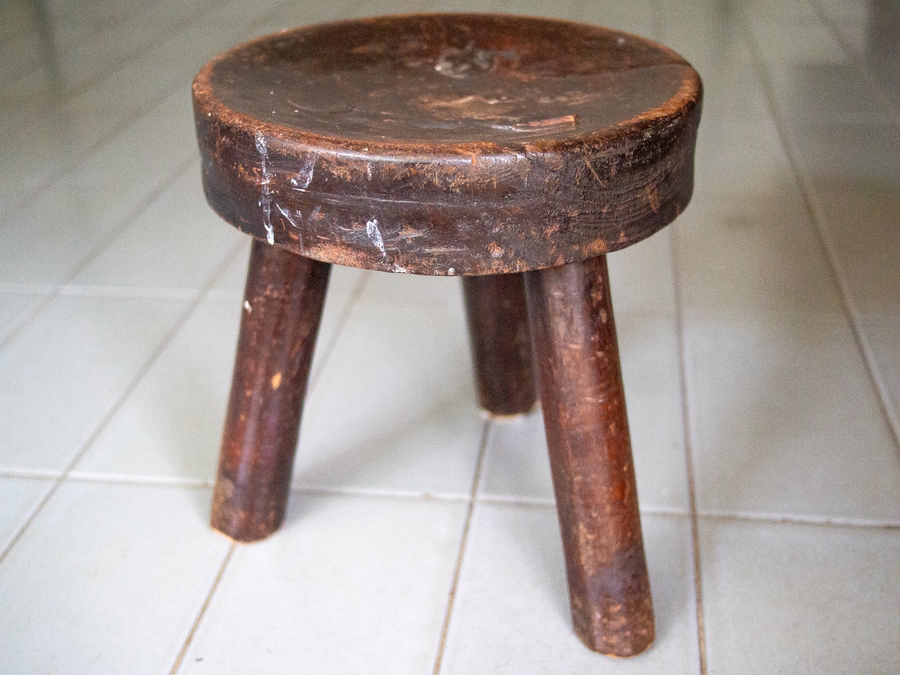 1900s Stool in Hardwood, Brazilian Rustic Furniture 2
