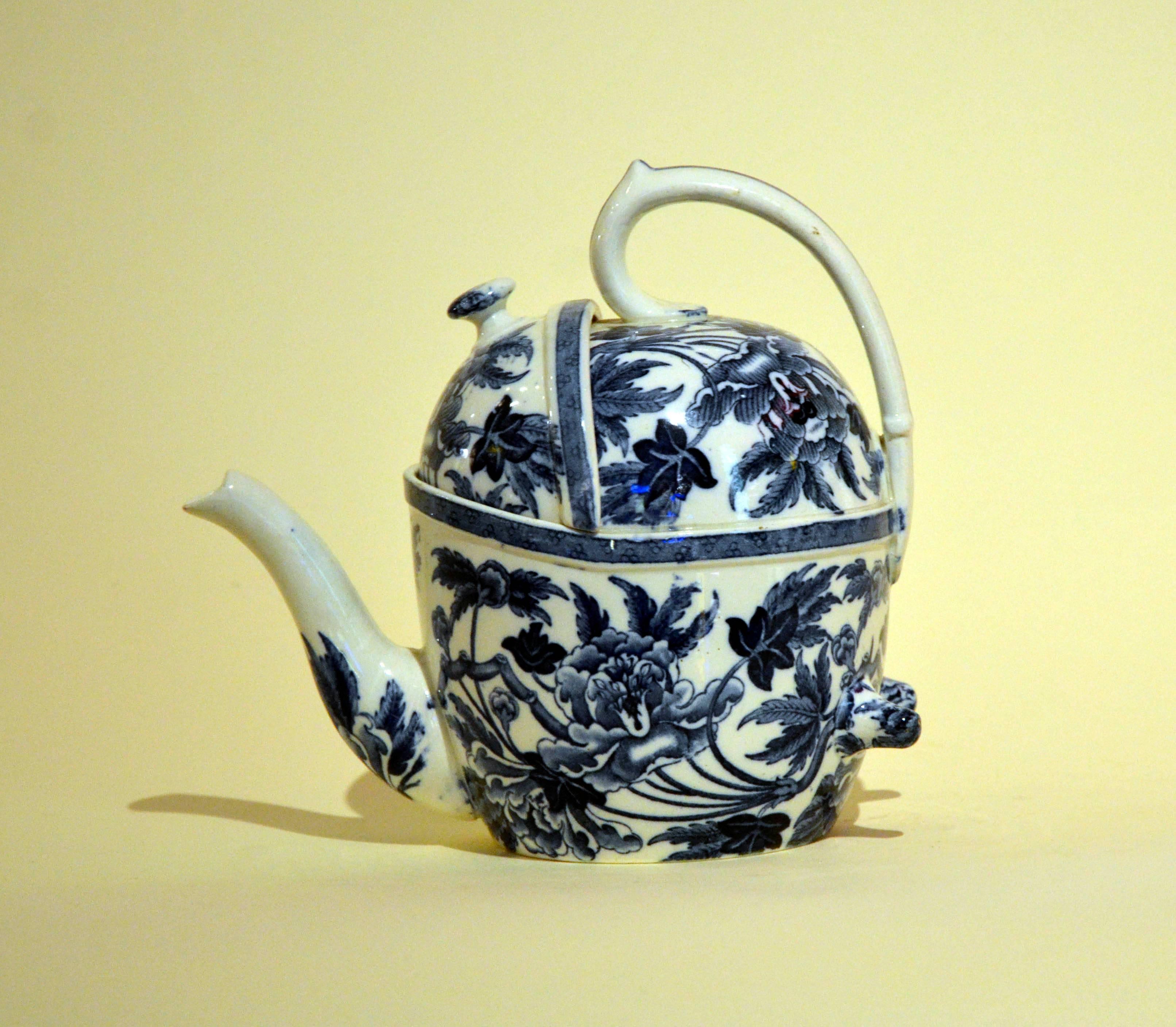 Edwardian 1900s S.Y.P. Simple Yet Perfect Peony Wedgwood Patent Teapot Made in England