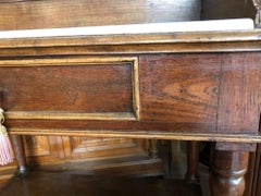 1900s Table Original Italian Toilette Walnut Chestnut Carrara Marble Mirror