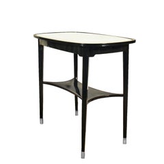 Jugendstil-Teetisch von Jacob & Josef Kohn, Buche gebeizt, Aluminium – Österreich