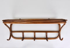 1900s Thonet Vienna Art Nouveau Secessionist Bentwood Wall Coat Rack, Austria