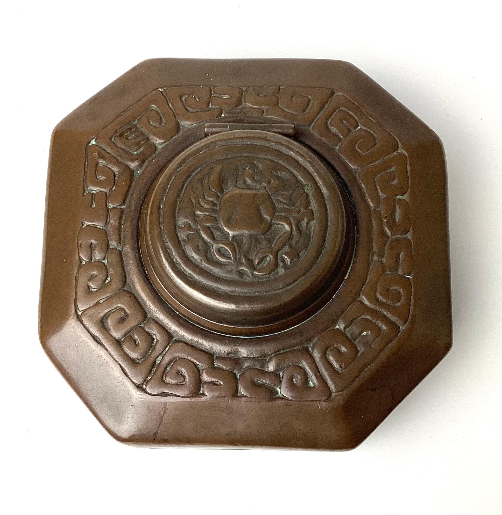 Americano Calamaio in bronzo Zodiac 1900s Tiffany Studios New York in vendita