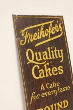 1900s Tin Advertising Sign "Freihofer's Quality Cakes"