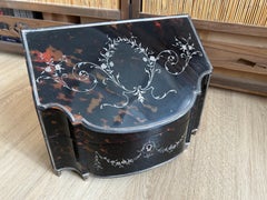 1900's Tortoiseshell and Silver Pique Work Letter Box