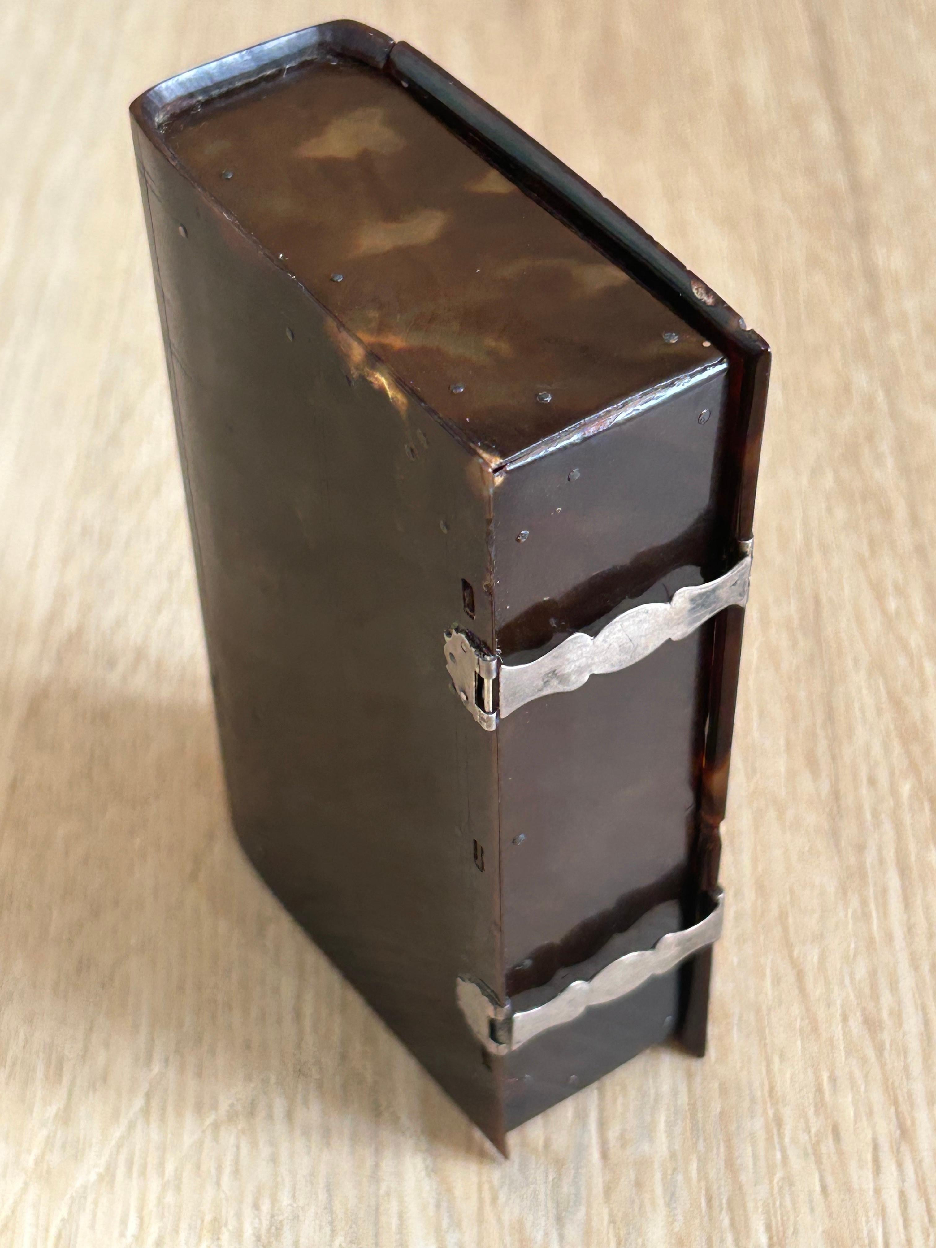 British 1900's Tortoiseshell Box in the shape of a Book For Sale