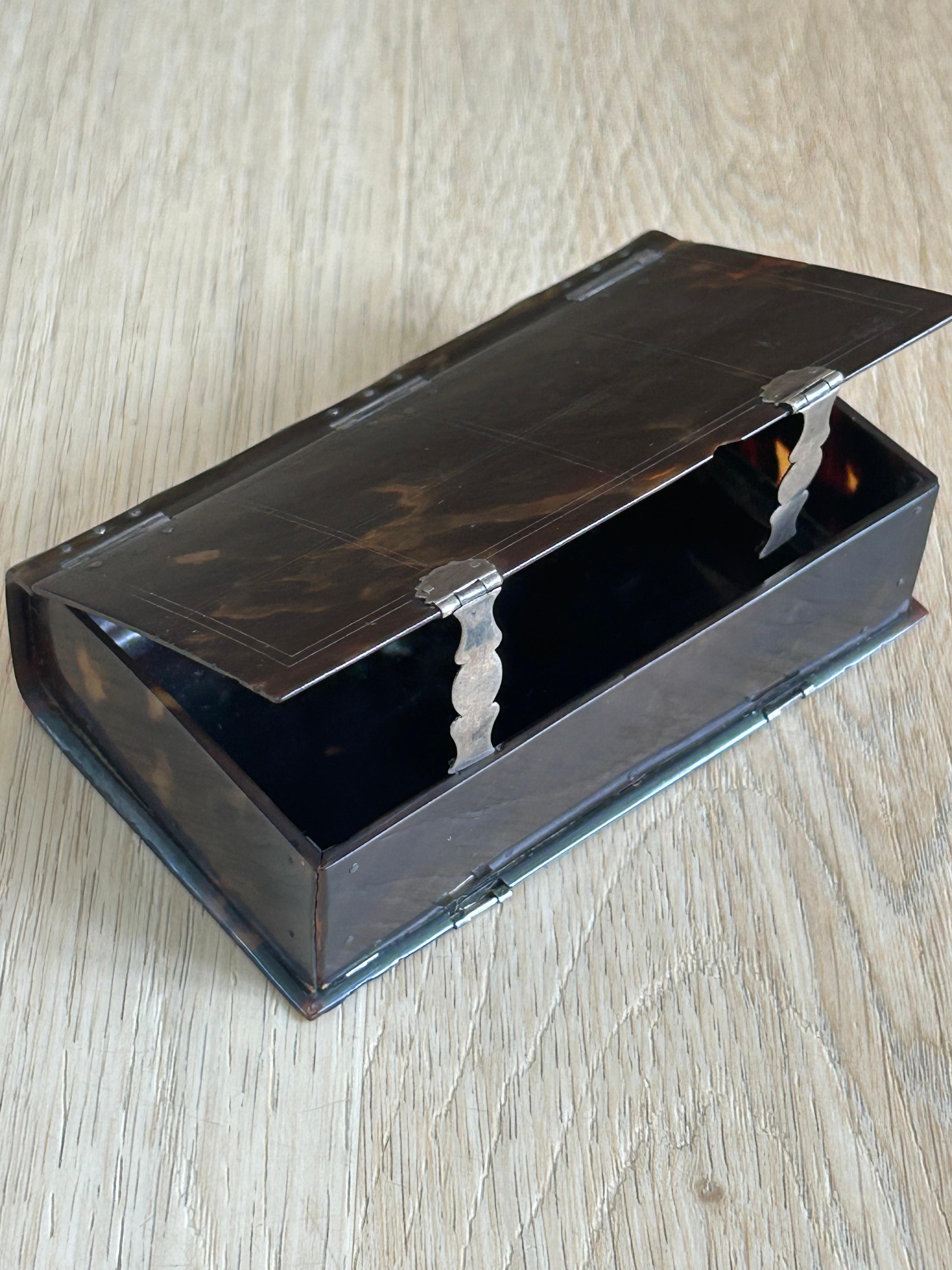 Tortoise Shell 1900's Tortoiseshell Box in the shape of a Book For Sale