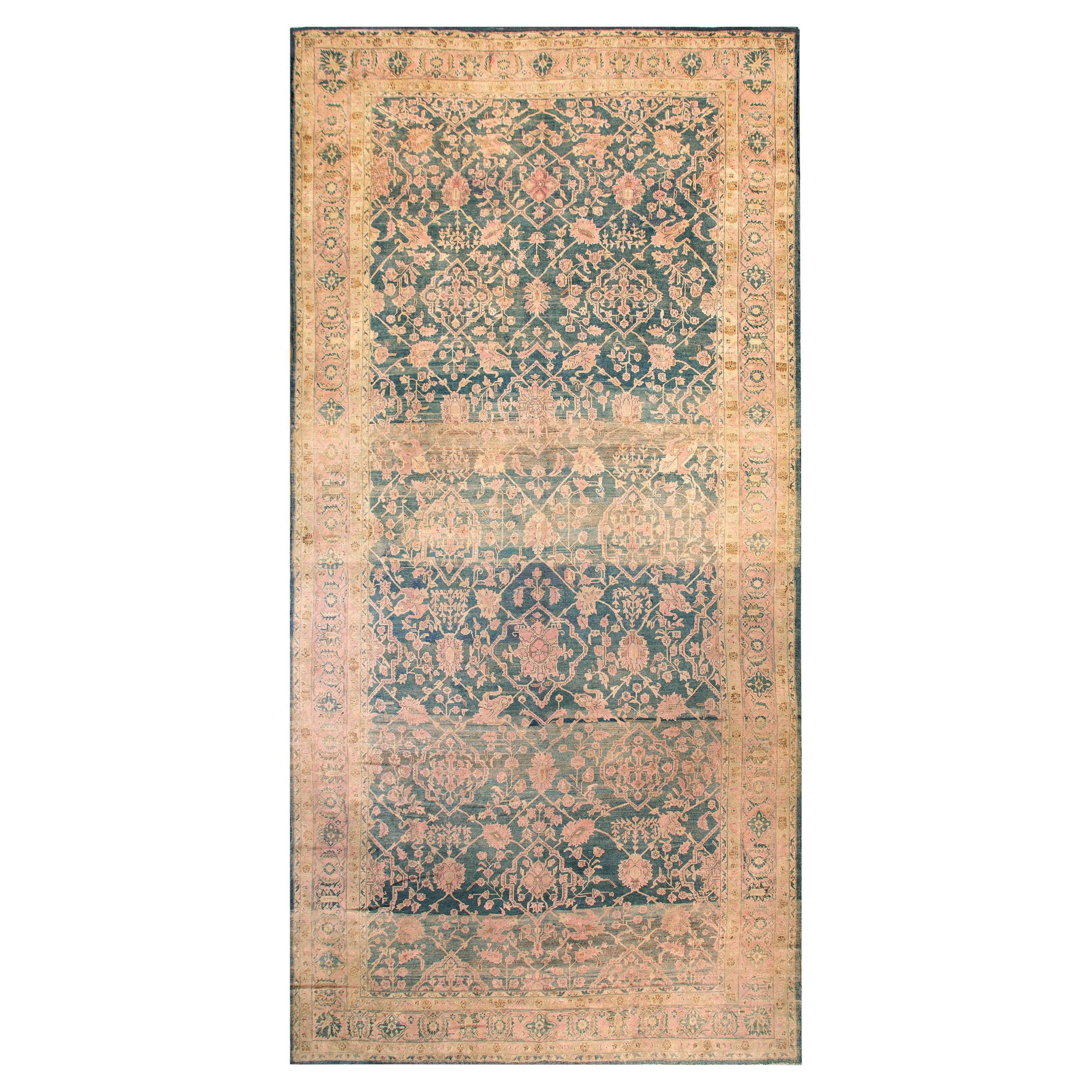 1900s Traditional Formal Blue Pink Antique Persian Malayer Rug 10
x21
4" Carpet For Sale