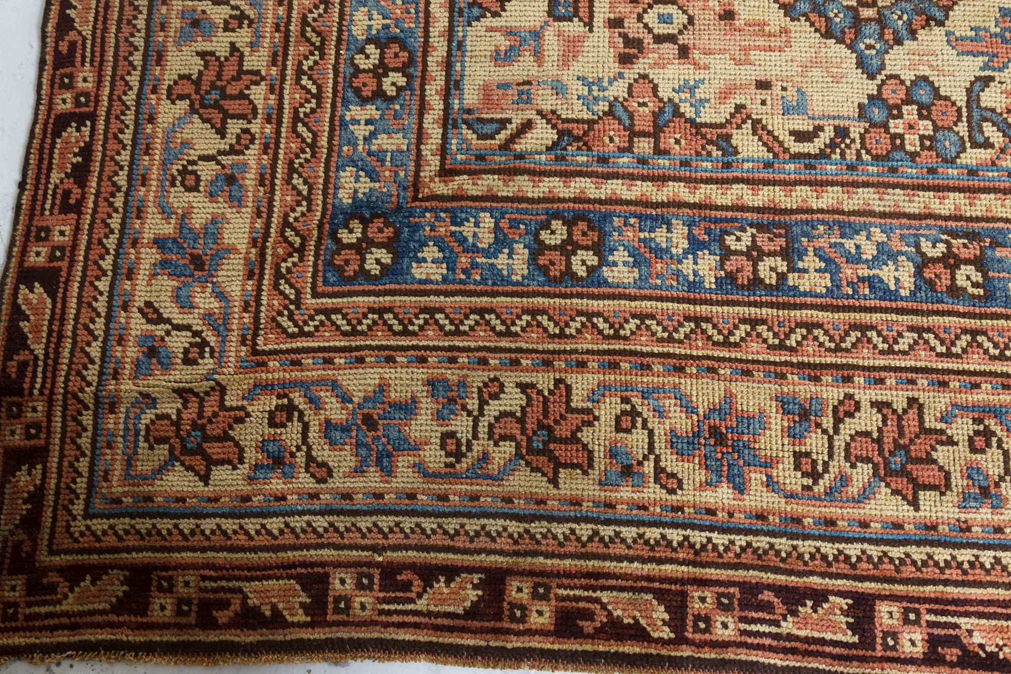 20th Century 1900s Turkish Oushak Botanic Handmade Wool Carpet For Sale