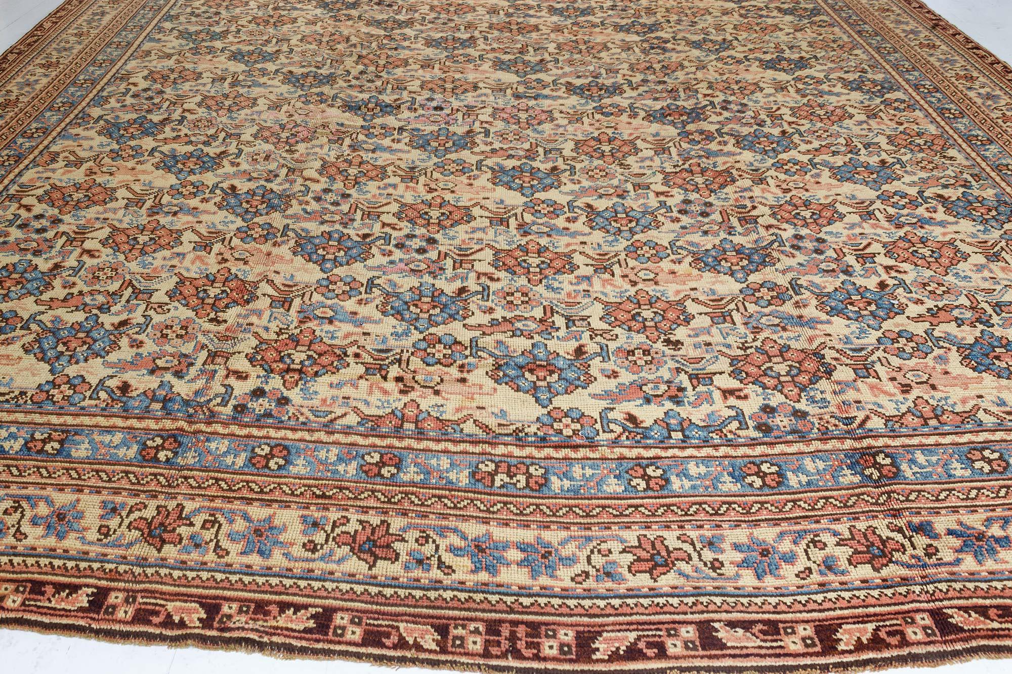 1900s Turkish Oushak Botanic Handmade Wool Carpet For Sale 1