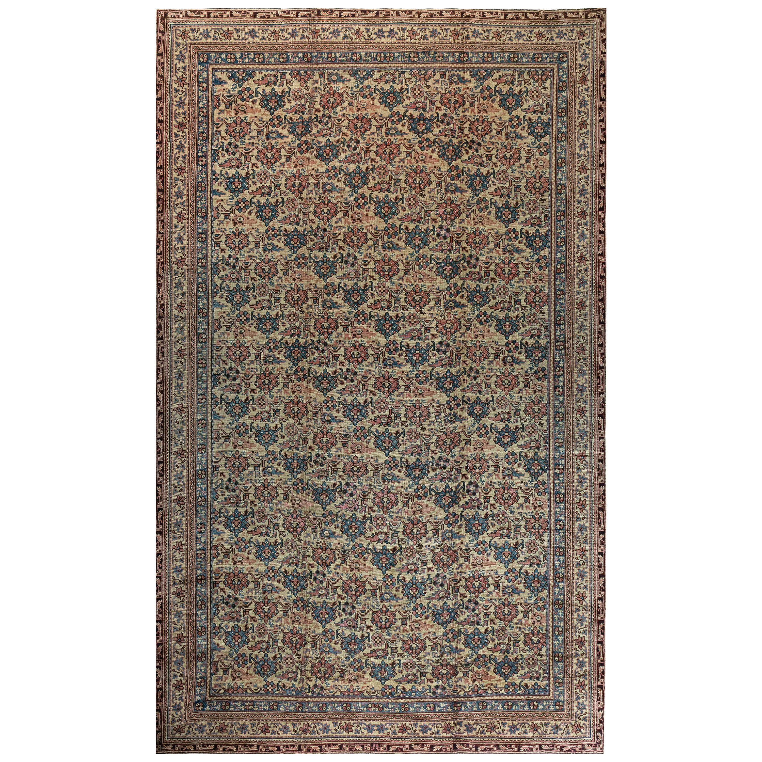 Doris Leslie Blau 1900s Turkish Oushak Botanic Handmade Wool Carpet