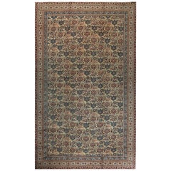 1900s Turkish Oushak Botanic Handmade Wool Carpet