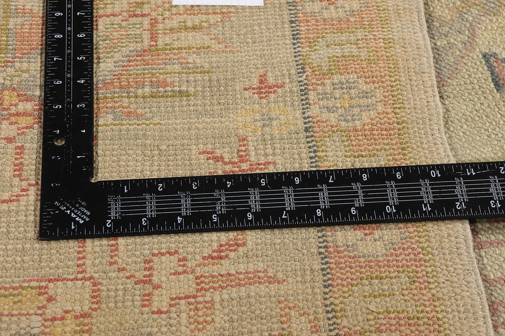 Wool 1900's Turkish Oushak Carpet with Modern Style For Sale