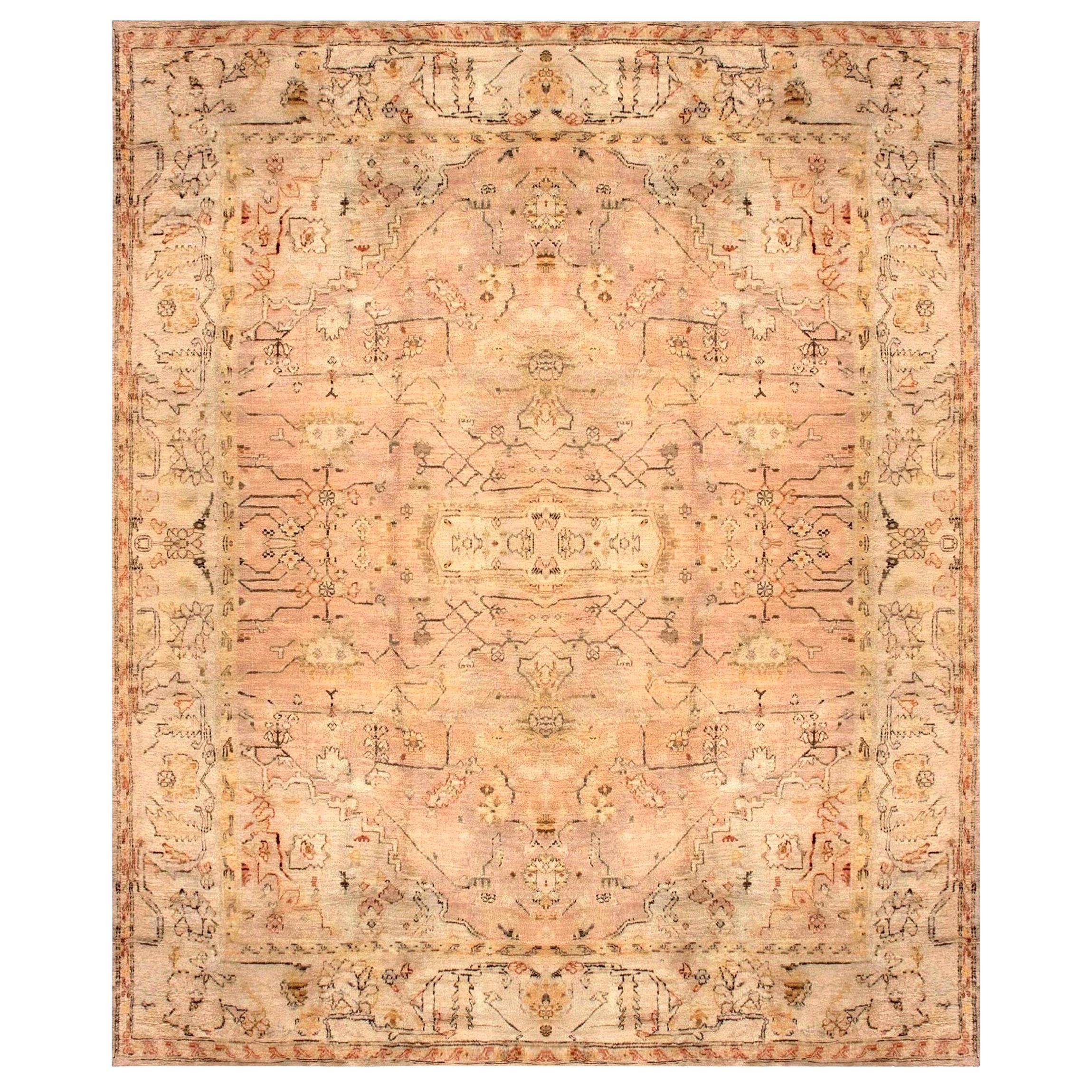 1900s Turkish Oushak Handmade Wool Rug For Sale