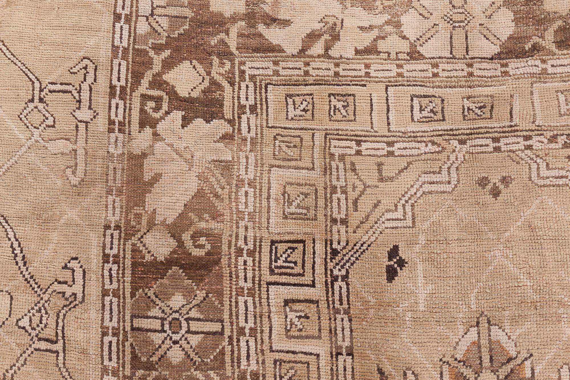 Hand-Knotted 1900's Turkish Oushak Rug For Sale