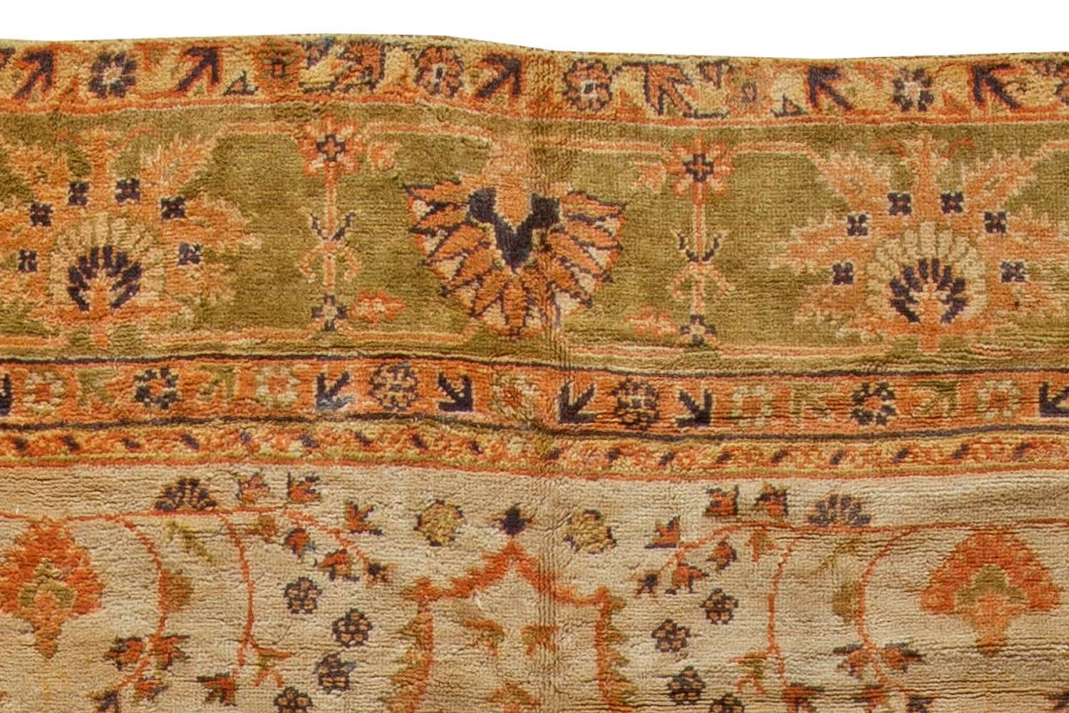20th Century 1900s Turkish Oushak Floral Handmade Wool Rug For Sale