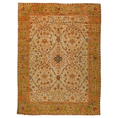 Doris Leslie Blau 1900s Turkish Oushak Floral Handmade Wool Rug
