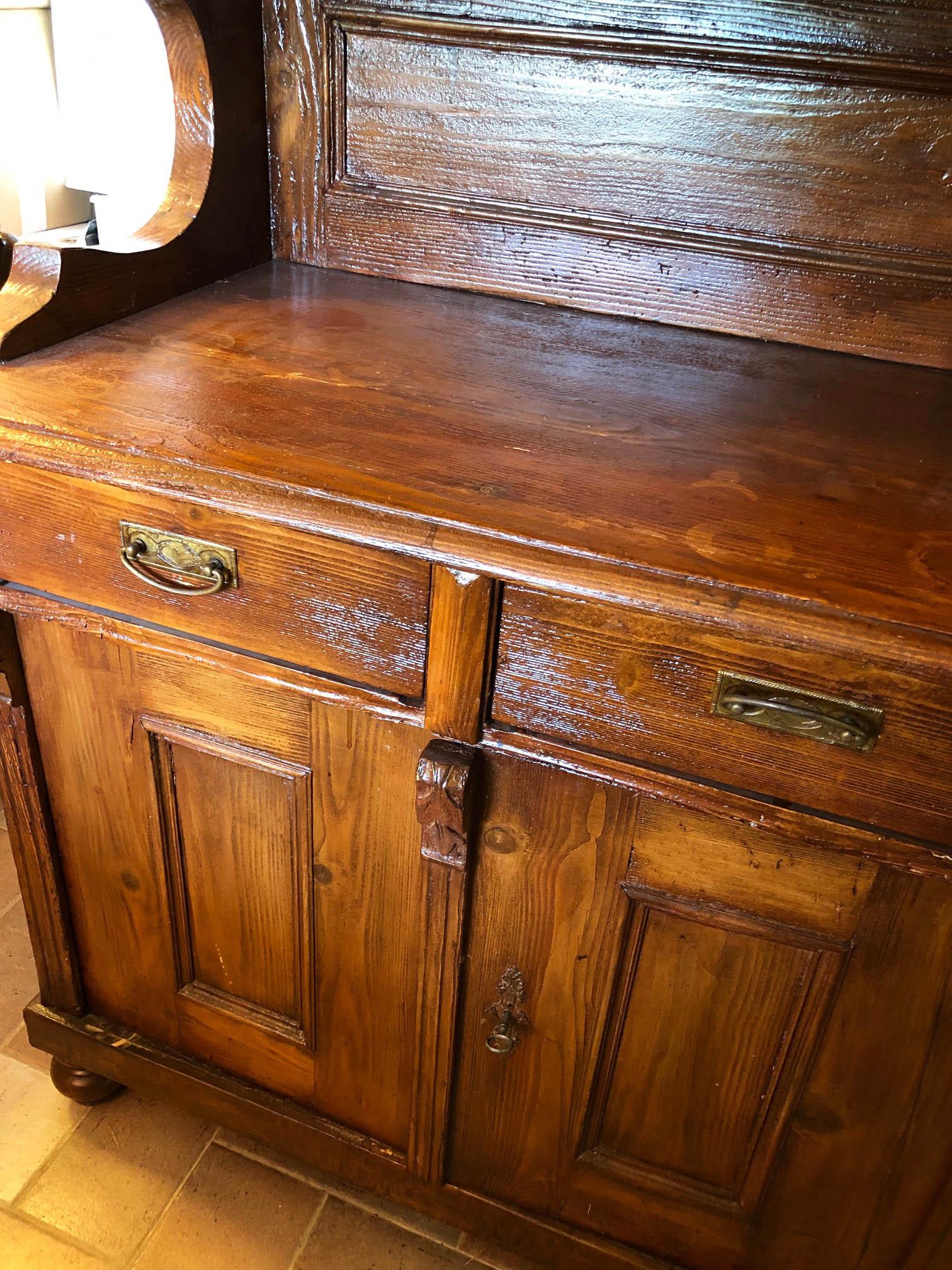 Typical Tuscan Showcase Rustic Italian Honey Color For Sale 3