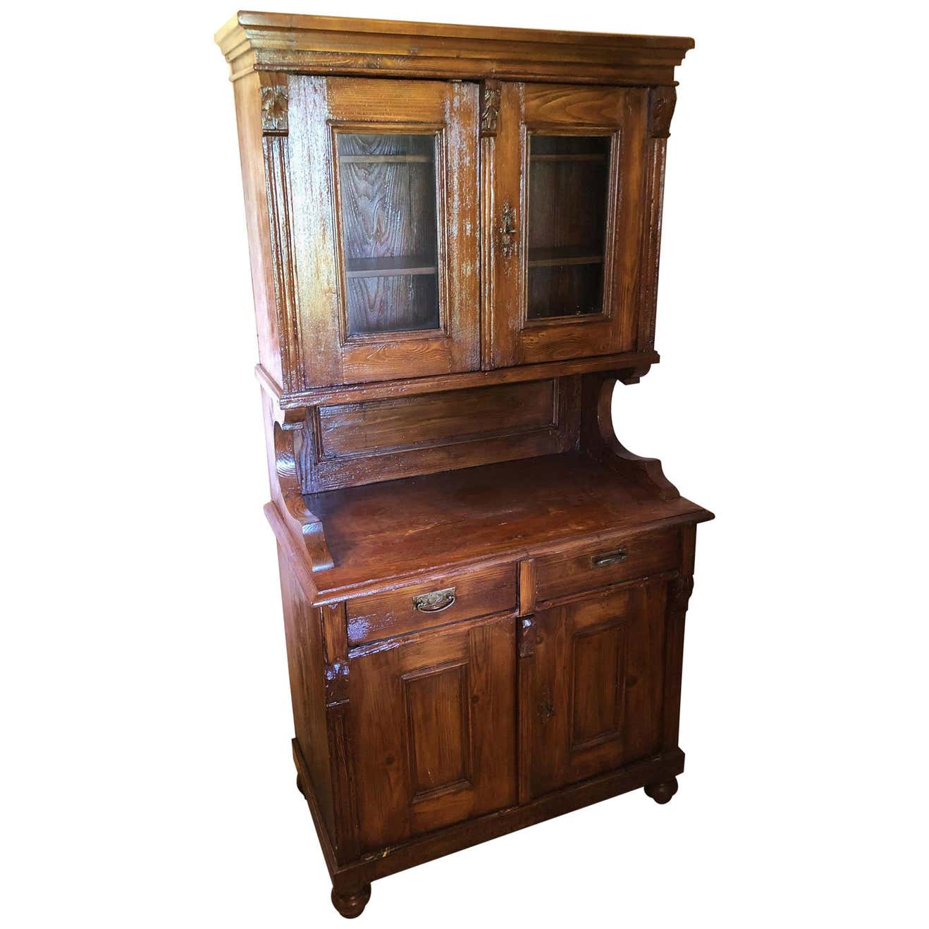 Typical Tuscan Showcase Rustic Italian Honey Color For Sale at 1stDibs