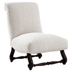 1900s United Kingdom Upholstered Slipper Chair