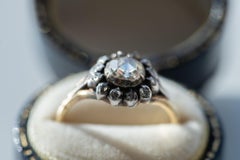 1900's Victorian Dutch Antique 1.00 Rosecut Diamond Entourage Ring