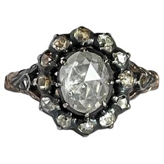 1900
s Victorian Dutch Antique 2.00 Rosecut Diamond Entourage Ring