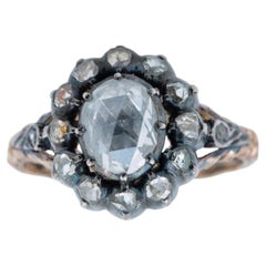 1900's viktorianischen holländischen antiken 2,00 Rosecut Diamant Entourage Ring