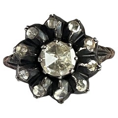 1900
s Victorian Dutch Antique Rosecut Diamond Entourage Ring Heirloom Jewelry