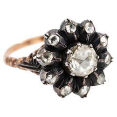 1900's Victorian Dutch Antique Rosecut Diamond Entourage Ring Heirloom Jewelry