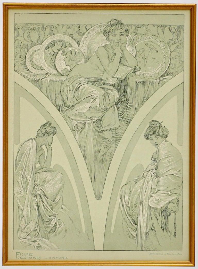 Art Nouveau 1900s Vintage Alphonse Mucha Poster