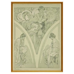 1900s Vintage Alphonse Mucha Poster