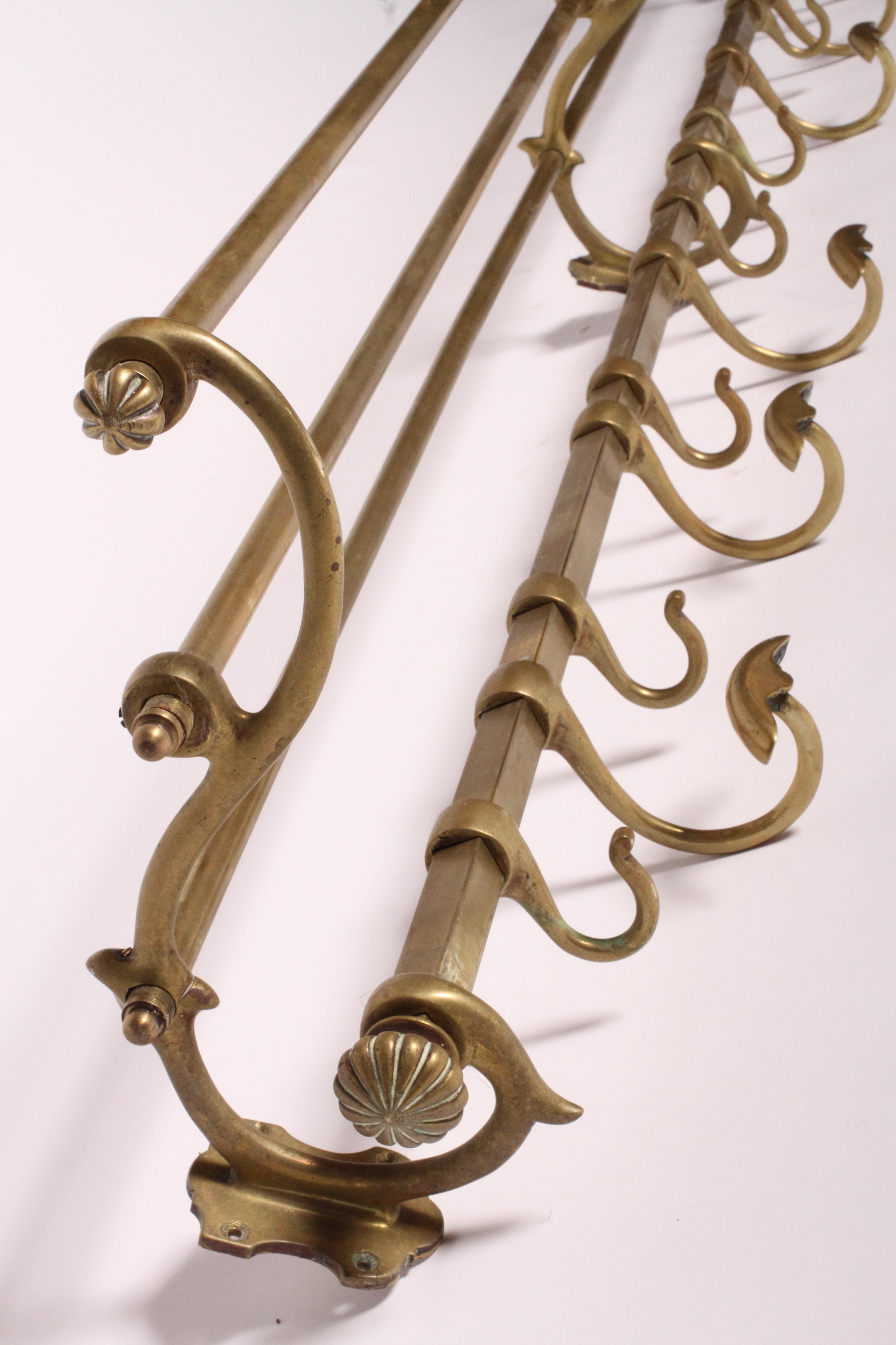 1900s Vintage Brass Wall Mounted Train Luggage and Coat Rack at 1stDibs ...