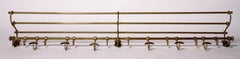 1900s Vintage Brass Wall Mounted Train Luggage and Coat Rack