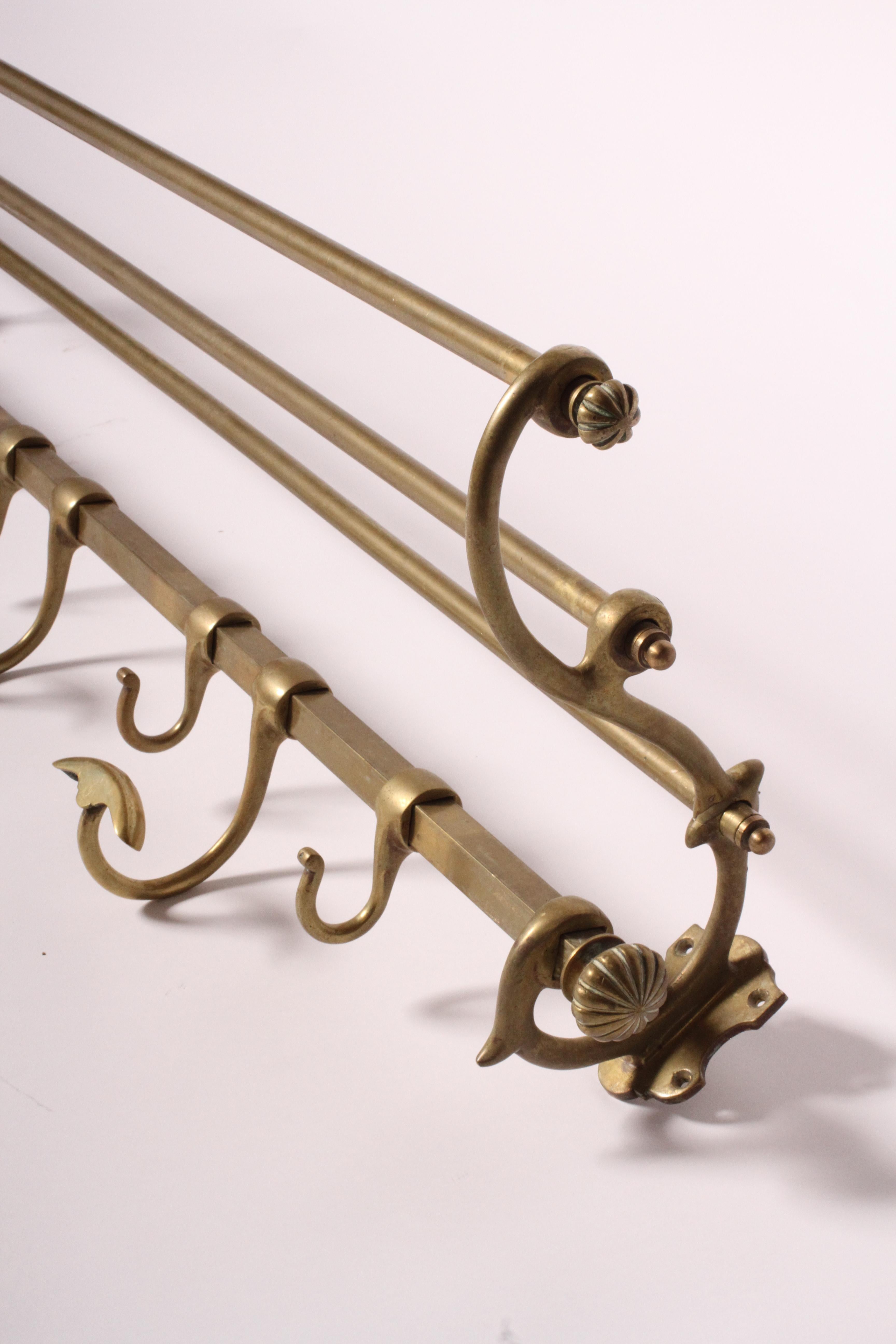 1900s Vintage Brass Wall Mounted Train Luggage and Coat Rack at 1stDibs ...