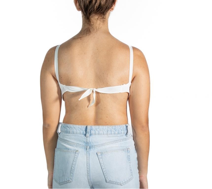 1900S White Cold Rayon Tie Back  Bra Top For Sale 1