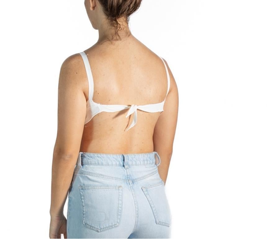 1900S White Cold Rayon Tie Back  Bra Top For Sale 2