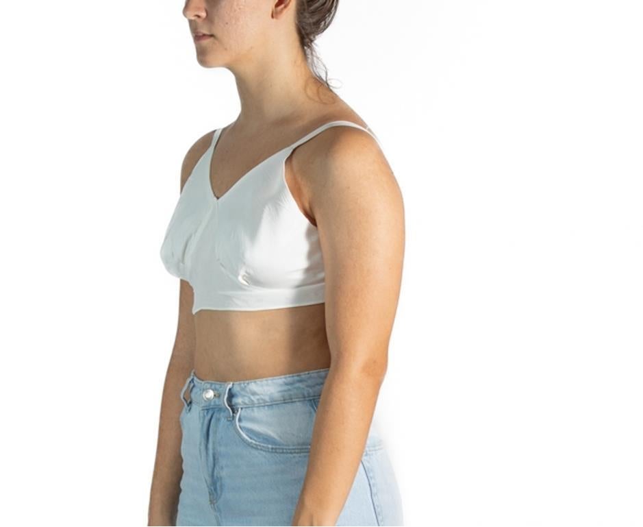 1900S White Cold Rayon Tie Back  Bra Top For Sale 4