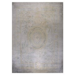 Rugs On Net Large Ivory Antique European Floral Austrian Savonnerie Carpet Rug