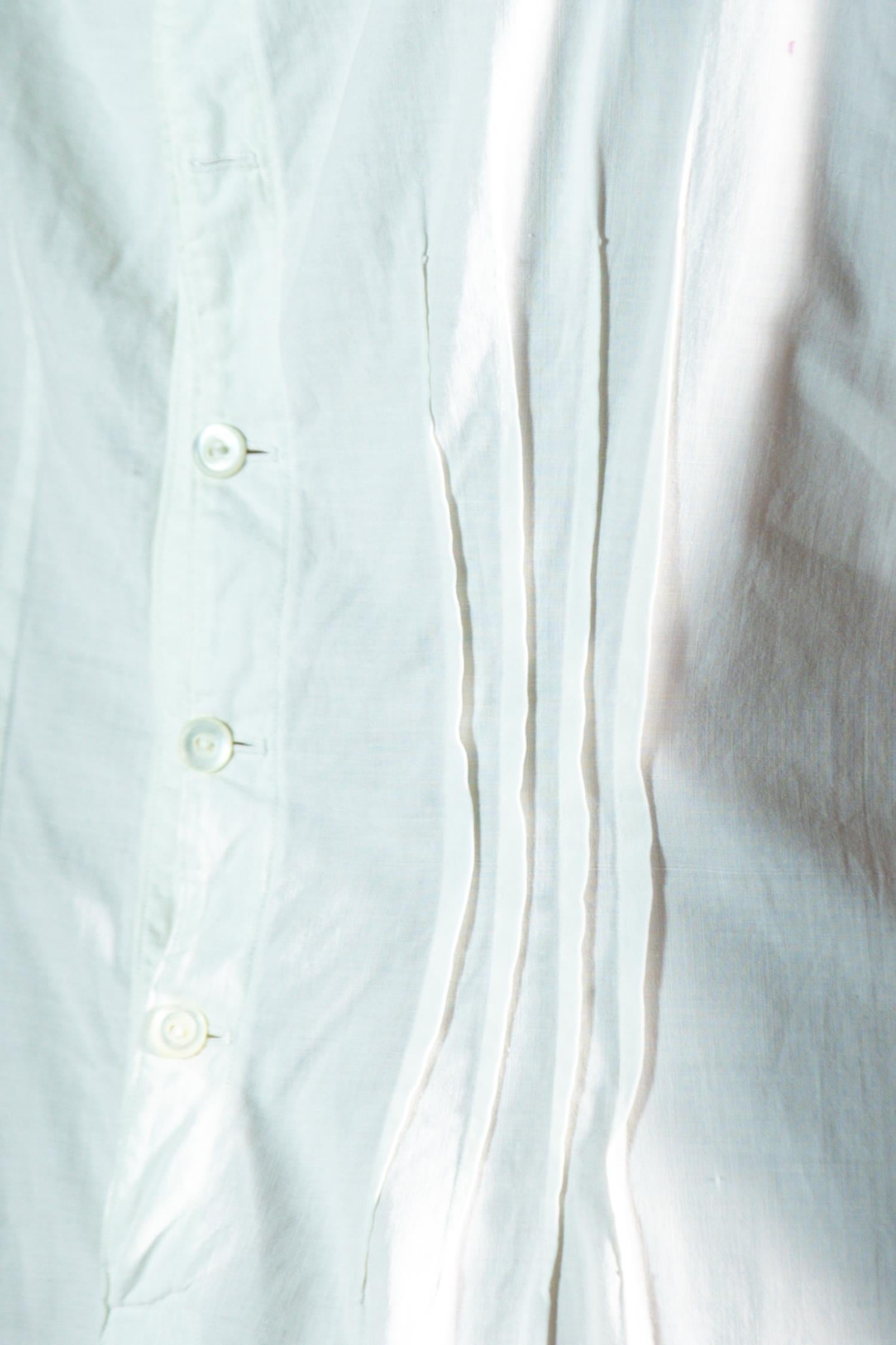 1900S White Organic Cotton & Lace Dress For Sale 4