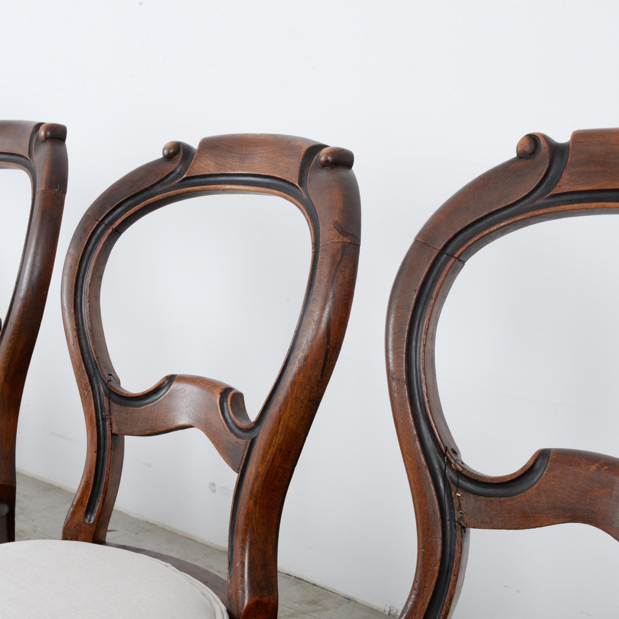 1900s Wooden Dining Chairs, Set of Six 2